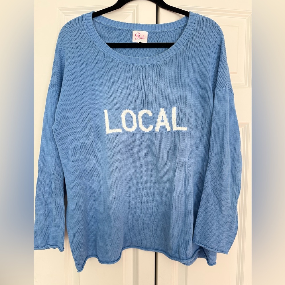 Pink Pineapple Blue 'LOCAL' Knit Sweater